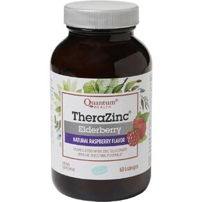 Quantum Zinc Elderberry Raspberry Lozenge, 1.2 Ounce -- 12 per case.
