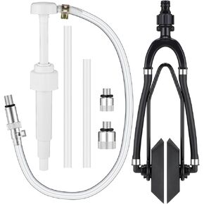 2 Pcs Summer Outboard Motor Flusher and Lower Unit Gear Oil Pump Set Dual Water Feed Boat Engine Motor Flusher Fluid Pump for Quart Bottles Adapters Fit Most Marine Boat Outboard Motors