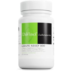 DAVINCI Labs Grape Seed-100 - Dietary Supplement to Support Immune System, Vascular Function and Healthy Skin* - with 100 mg Grape Seed Extract per Serving - Gluten-Free - 60 Vegetarian Capsules