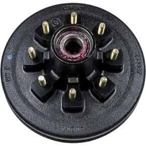 Lippert Replacement 12" Brake Drum Hub Assembly for RVs with 7,000-lb. Axle; 8 on 6.5" Bolt Pattern, 1/2" Studs; Fully Assembled with Bearing Cones, Seals, Grease, Limited 1-Year Warranty - 814203
