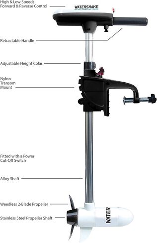 Watersnake T18 ASP - 18 Pound Thrust 12v Electric Saltwater Trolling Motor with Transom Mount in Saudi Arabia