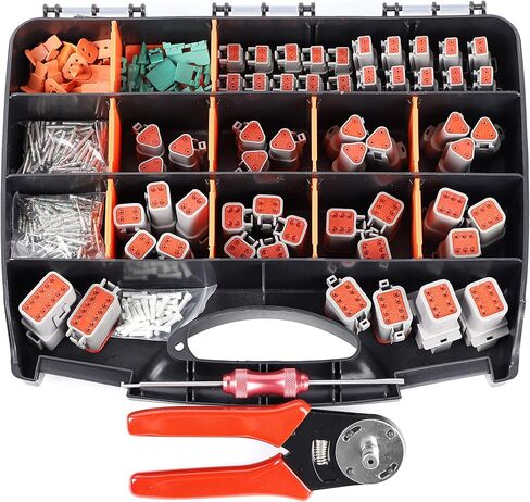 مجموعة موصلات DT Deutsch - موصلات 2 3 4 6 8 12 دبوس، مقاس 16 جهات اتصال طرفية صلبة 14-20AWG، أداة تجعيد 12-20AWG DT، أداة إزالة الموصل، موصل كهربائي للسيارات مقاوم للماء in Kuwait