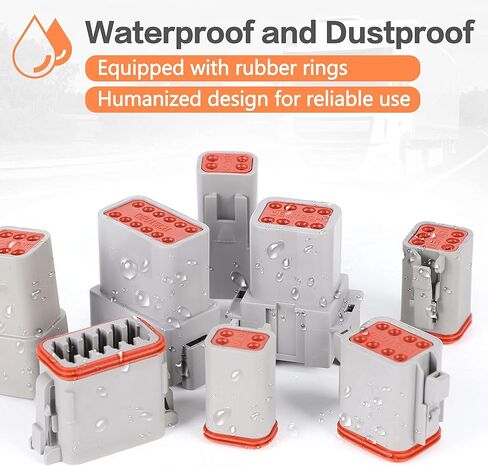 مجموعة موصلات DT Deutsch - موصلات 2 3 4 6 8 12 دبوس، مقاس 16 جهات اتصال طرفية صلبة 14-20AWG، أداة تجعيد 12-20AWG DT، أداة إزالة الموصل، موصل كهربائي للسيارات مقاوم للماء in Kuwait