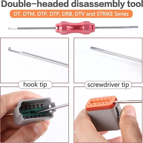 مجموعة موصلات DT Deutsch - موصلات 2 3 4 6 8 12 دبوس، مقاس 16 جهات اتصال طرفية صلبة 14-20AWG، أداة تجعيد 12-20AWG DT، أداة إزالة الموصل، موصل كهربائي للسيارات مقاوم للماء in Kuwait
