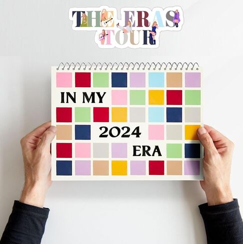 Eras T-our Calendar 2024، تقويم الحائط 2024 ملصقات الموسيقى غلاف الألبوم ملصق التقويم للفتيات والفتيان المراهقين جدار ديكور هدية الموسيقى (التقويم + 4 الإشارات المرجعية) in Kuwait