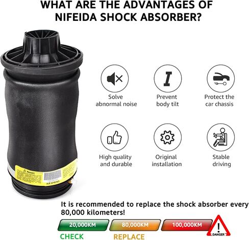 Nifeida 2513200025 Rear Air Suspension Spring Bags Compatible with Mercedes Benz R320 2007-2009, R350 2006-2013, R500 2006-2007, R550 2008, R63 AMG 2007 OEM 2513200425 2513200325, Left + Right in Saudi Arabia