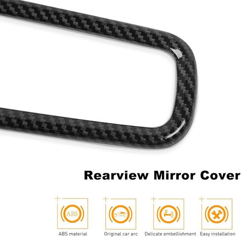 for Ford Bronco 2021 2022 + Carbon Fiber Black Interior Top Mirror Decoration Cover Ring Trim Compatible with Ford Bronco 2021+(1PC,ABS) in Saudi Arabia