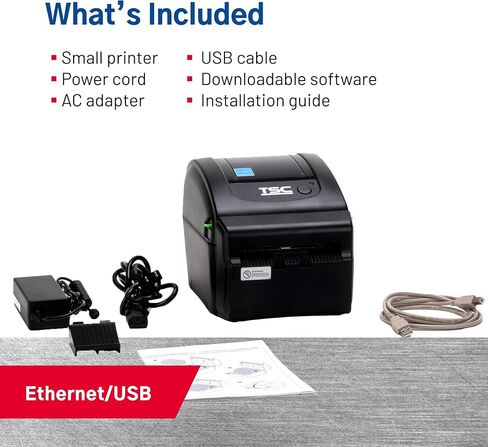 TSC DA220 طابعة ملصقات حرارية مباشرة لسطح المكتب للبريد، وعلامات الشحن، والإيصالات، والرموز الشريطية، وتجارة التجزئة، والأعمال التجارية الصغيرة، والمدرسة، والمكاتب المنزلية، والملصقات، USB، إيثرنت، تسلسلي، عرض 4 بوصة in Kuwait