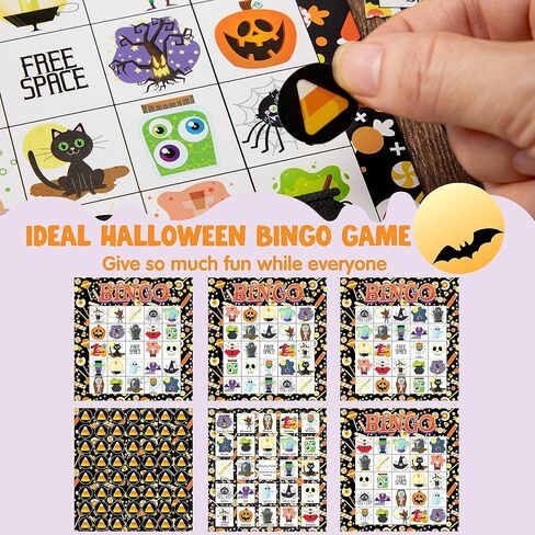JOYIN 28 Player Halloween Themed Bingo Game Card for School/Family Activities Halloween Party Gifts Halloween Crafts for Classroom School Supplies Board Games in Saudi Arabia