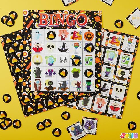 JOYIN 28 Player Halloween Themed Bingo Game Card for School/Family Activities Halloween Party Gifts Halloween Crafts for Classroom School Supplies Board Games in Saudi Arabia