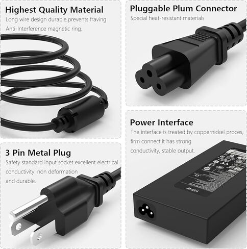 شاحن إمداد 150 واط لـ HP OMEN x by 15 17 ZBook Studio 15 G3 G4 G5 G6 ADP-150XB B 776620-001 917677-003 917677-001 740243-001 775626-003 HP Pavilion Gaming 15 17 TPN-CA11 TPN-DA03 محول الكمبيوتر المحمول in Kuwait