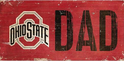 لافتة للأب من Fan Creations NCAA Ohio State Buckeyes للجنسين جامعة ولاية أوهايو، لون الفريق، 6 × 12 in Saudi Arabia