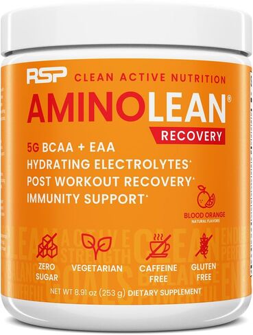 RSP AminoLean Blood Orange Flavor Post Workout Recovery Immunity Support, Vegan, No Sugar Added, 8.42 Ounce (Pack of 1) in Kuwait