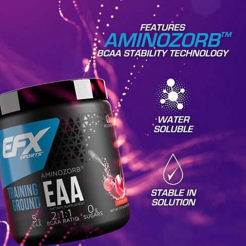 ملعب التدريب الرياضي EFX EAA | مكمل الأحماض الأمينية الأساسية | تخليق الطاقة والبروتين | قبل التمرين أو أثناءه أو بعده | 40 حصة (قنبلة الكرز) in Kuwait