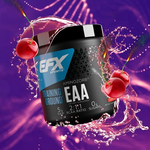 ملعب التدريب الرياضي EFX EAA | مكمل الأحماض الأمينية الأساسية | تخليق الطاقة والبروتين | قبل التمرين أو أثناءه أو بعده | 40 حصة (قنبلة الكرز) in Kuwait