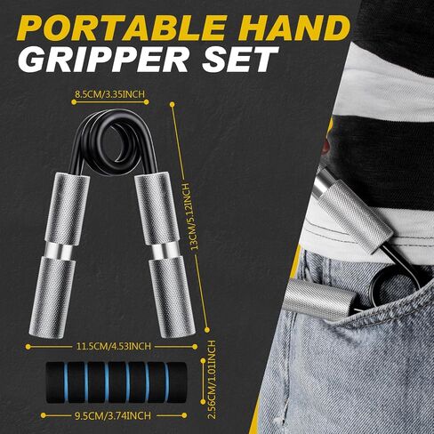 7 Set Grip Strength Trainer 50-350lb Metal Hand Grip Strengthener Non Slip Heavy Duty Fitness Grippers Resistance Forearm Exerciser Finger Rehabilitation Muscle Building Gym in Saudi Arabia