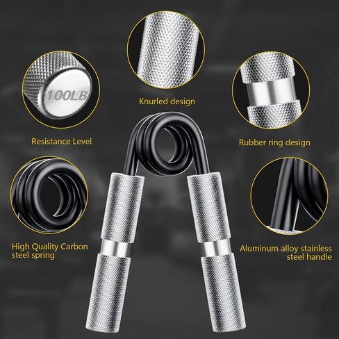 7 Set Grip Strength Trainer 50-350lb Metal Hand Grip Strengthener Non Slip Heavy Duty Fitness Grippers Resistance Forearm Exerciser Finger Rehabilitation Muscle Building Gym in Saudi Arabia