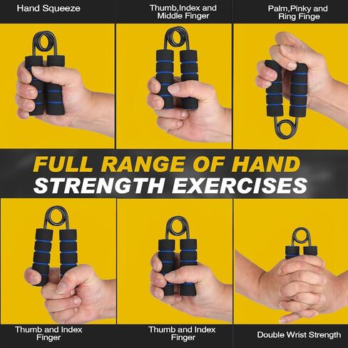 7 Set Grip Strength Trainer 50-350lb Metal Hand Grip Strengthener Non Slip Heavy Duty Fitness Grippers Resistance Forearm Exerciser Finger Rehabilitation Muscle Building Gym in Saudi Arabia