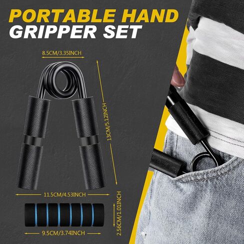 7 Set Grip Strength Trainer 50-350lb Metal Hand Grip Strengthener Non Slip Heavy Duty Fitness Grippers Resistance Forearm Exerciser Finger Rehabilitation Muscle Building Gym in Saudi Arabia