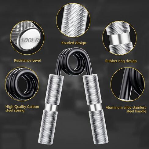 7 Set Grip Strength Trainer 50-350lb Metal Hand Grip Strengthener Non Slip Heavy Duty Fitness Grippers Resistance Forearm Exerciser Finger Rehabilitation Muscle Building Gym in Saudi Arabia