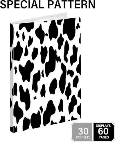 GABraden مجلد ورقة الموسيقى حجم الرسالة 8.5 × 11 بوصة 30- الأكمام عرض 60 صفحة للموسيقى حامل الموثق مع الأكمام البلاستيكية مجلد جوقة الموسيقى (البقرة الغربية السوداء) in Kuwait