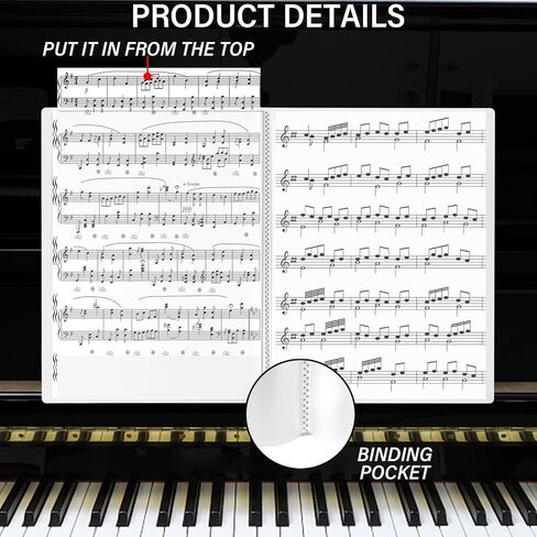 GABraden مجلد ورقة الموسيقى حجم الرسالة 8.5 × 11 بوصة 30- الأكمام عرض 60 صفحة للموسيقى حامل الموثق مع الأكمام البلاستيكية مجلد جوقة الموسيقى (البقرة الغربية السوداء) in Kuwait