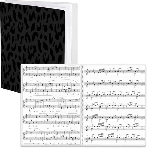 GABraden Sheet Music Folder Letter Size 8.5 x 11 Inch 30- Sleeves Display 60 Pages for Music Stand Binder with Plastic Sleeves Music Choir Folder（Black Western Cow） in Saudi Arabia