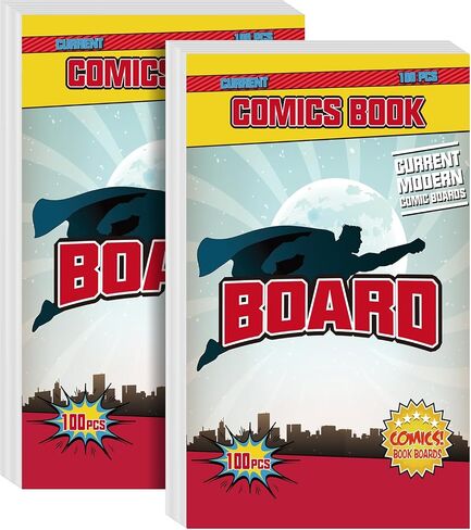 Comic Boards Pack of 200, Comic Book Backing Boards, Acid Free Clear Morden Comic Boards White in Saudi Arabia
