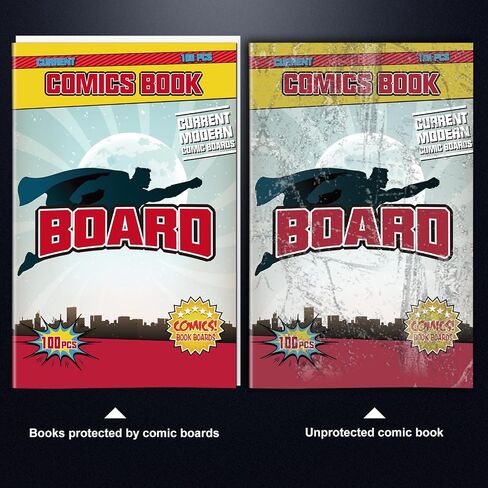 Comic Boards Pack of 200, Comic Book Backing Boards, Acid Free Clear Morden Comic Boards White in Saudi Arabia
