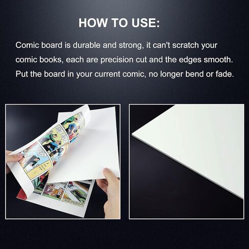 Comic Boards Pack of 200, Comic Book Backing Boards, Acid Free Clear Morden Comic Boards White in Saudi Arabia