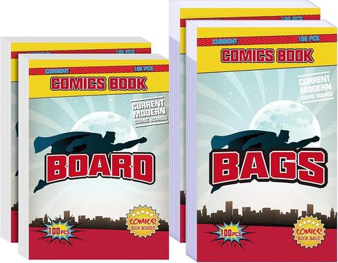 Comic Boards Pack of 200, Comic Book Backing Boards, Acid Free Clear Morden Comic Boards White in Saudi Arabia