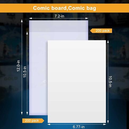 Comic Boards Pack of 200, Comic Book Backing Boards, Acid Free Clear Morden Comic Boards White in Saudi Arabia