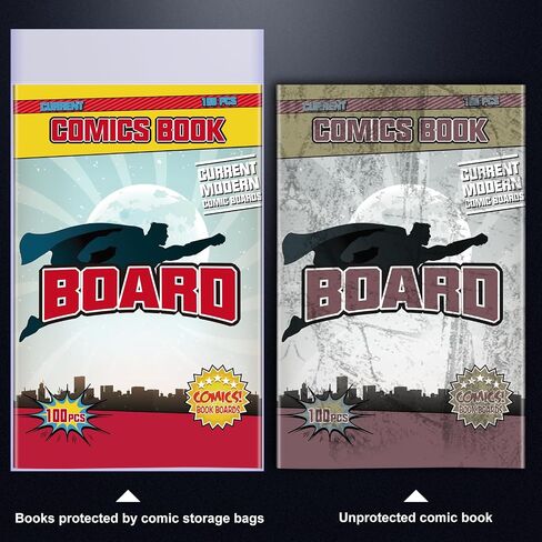 Comic Boards Pack of 200, Comic Book Backing Boards, Acid Free Clear Morden Comic Boards White in Kuwait