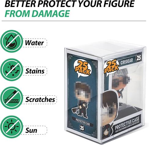 25 عبوة من حافظات الحماية تنطبق على شخصيات Funko- 4 بوصات من الفينيل البوب، وواقي شفاف كريستالي 0.38 مم، وحافظات حماية بلاستيكية، وصندوق عرض عالي التحمل مع طبقة واقية وعلامة تبويب قفل in Kuwait