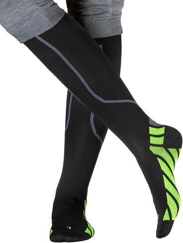 Sport Compression Socks for Men & Women, Knee High Socks Best for Running, Athletic, Nursing, Hiking, Soccer - 3 Pairs in Saudi Arabia