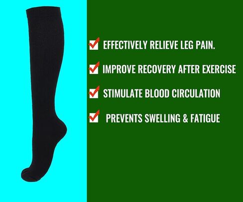 3 Pairs Compression Socks for Women & Men Best for Medical,Nursing,Running,Travel Circulation Socks in Saudi Arabia