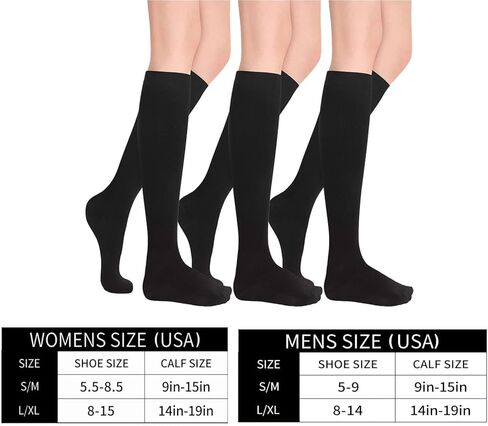 3 أزواج من الجوارب الضاغطة للنساء والرجال الأفضل للجوارب الطبية والتمريضية والجري والسفر. in Kuwait