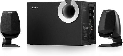 نظام سماعات كمبيوتر متعدد الوسائط من Edifier M201BT مع مضخم صوت، صوت كامل النطاق، طاقة ذروة 68 وات، صوت جهير قوي، بلوتوث 5.0 ومدخل Aux، جهاز كمبيوتر/تلفزيون/هاتف ذكي/جهاز لوحي/مشغل موسيقى in Saudi Arabia