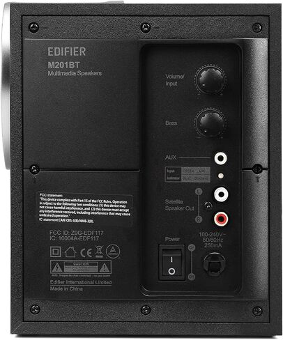 نظام سماعات كمبيوتر متعدد الوسائط من Edifier M201BT مع مضخم صوت، صوت كامل النطاق، طاقة ذروة 68 وات، صوت جهير قوي، بلوتوث 5.0 ومدخل Aux، جهاز كمبيوتر/تلفزيون/هاتف ذكي/جهاز لوحي/مشغل موسيقى in Saudi Arabia