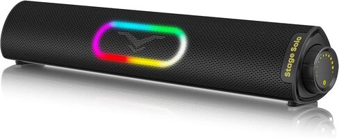 Solo Computer Speakers for Desktop PC, HiFi Stereo Soundbar with 4 RGB Modes, Bluetooth 5.3 & USB Plug-N-Play & 3.5mm Wired Connection, USB Powered Speakers for PC/Laptop/Desktop/Projector/Gaming in Kuwait