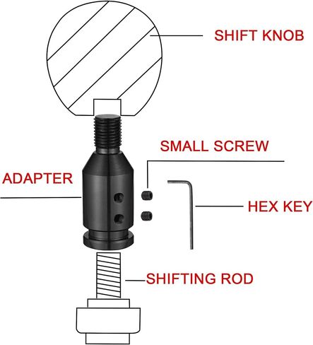 TOMALL Universal Aluminum Shift Knob Adapter M12X1.25 for Non Threaded Shifter Car Adapter Accessories Compatible with BMW Mini etc. (Black) in Kuwait