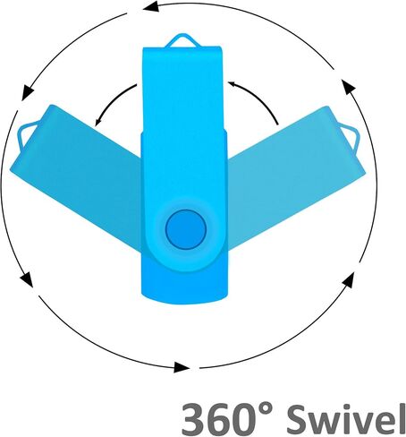 USB Memory Stick 8GB USB Flash Drive Bulk، Nicepicten Pendrive Thumb Drive 10 Pack Swivel Zip Drive USB 2.0 Jump Drive مع 10 قطع من الحبل وملصقات Memorias USB للمكتب | محرك أقراص USB سعة 8 جيجابايت، 10 عبوات، أزرق in Saudi Arabia