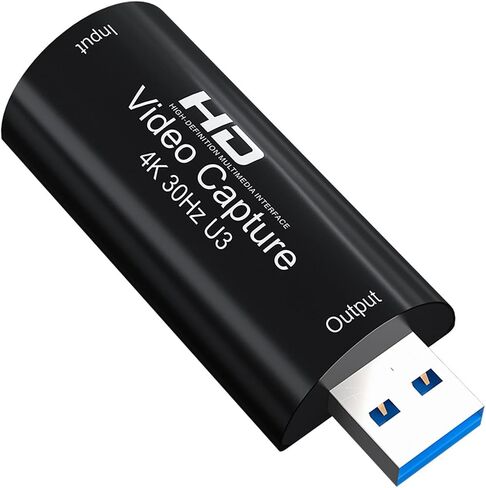 بطاقة التقاط فيديو 4K HDMI USB 3.0 1080P30hz 60FPS Cam Link Card Game Capture Card Screen Video Record Game Capture Card للبث، تستخدم لـ OBS/VLC/Amcap/الكاميرا/الكمبيوتر/التبديل/Xbox in Saudi Arabia