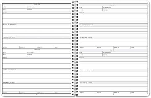 BookFactory Cat Journal/Cats Health Record Book/Vet LogBook/Health Notebook/Pet Medical History Log Tracker - 100 Pages, 8.5" x 11", Wire-O (JOU-100-7CW-PP(Cat-Health)) in Saudi Arabia