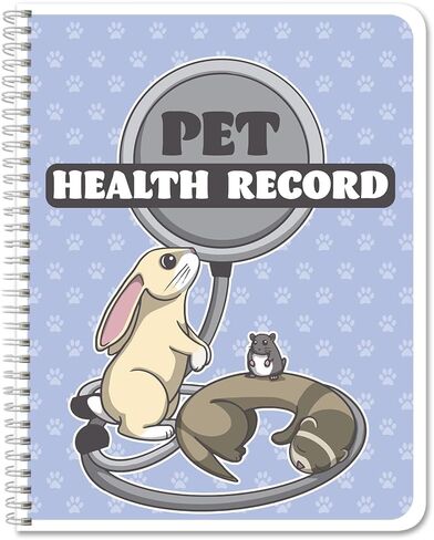 BookFactory Cat Journal/Cats Health Record Book/Vet LogBook/Health Notebook/Pet Medical History Log Tracker - 100 Pages, 8.5" x 11", Wire-O (JOU-100-7CW-PP(Cat-Health)) in Saudi Arabia