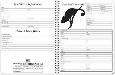 BookFactory Cat Journal/Cats Health Record Book/Vet LogBook/Health Notebook/Pet Medical History Log Tracker - 100 Pages, 8.5" x 11", Wire-O (JOU-100-7CW-PP(Cat-Health)) in Saudi Arabia