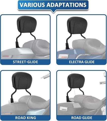 Wsays Electra Glide Sissy Bar Detachable Passenger Backrest Chrome Compatible with Harley Davidson Touring Street Glide Electra Glide Road Glide Road King 1997-2008 in Saudi Arabia