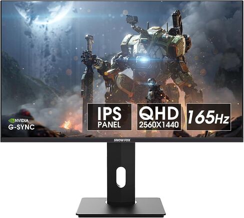 شاشة ألعاب G-sync مقاس 27 بوصة IPS 1440P HDR10 زاوية ميل/ارتفاع/دوران شاشة كمبيوتر عمودية قابلة للتعديل معدل تحديث عالٍ 165 هرتز/144 هرتز مع Crosshair 135% SRGB شاشة كمبيوتر HDMI/DP/USB2.0 in Saudi Arabia