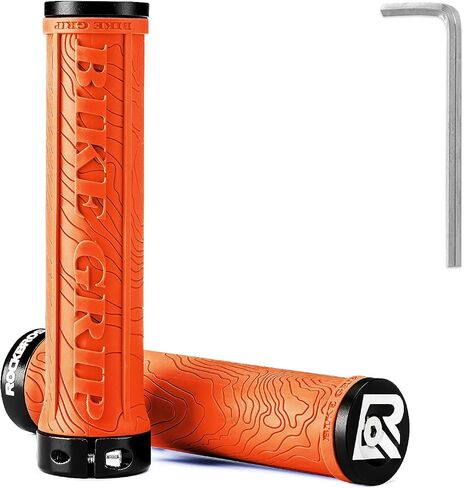 مقابض مقود الدراجة من ROCKBROS بقفل مزدوج على MTB مقابض للدراجة قبضة يد مطاطية مريحة غير قابلة للانزلاق للسكوتر والجبال وBMX ودراجة الشاطئ والدراجة القابلة للطي in Kuwait