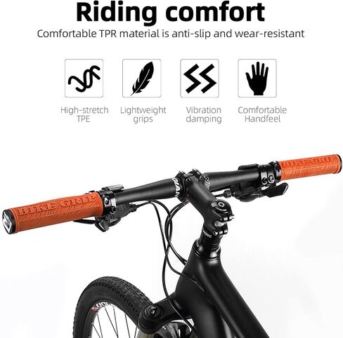 مقابض مقود الدراجة من ROCKBROS بقفل مزدوج على MTB مقابض للدراجة قبضة يد مطاطية مريحة غير قابلة للانزلاق للسكوتر والجبال وBMX ودراجة الشاطئ والدراجة القابلة للطي in Kuwait